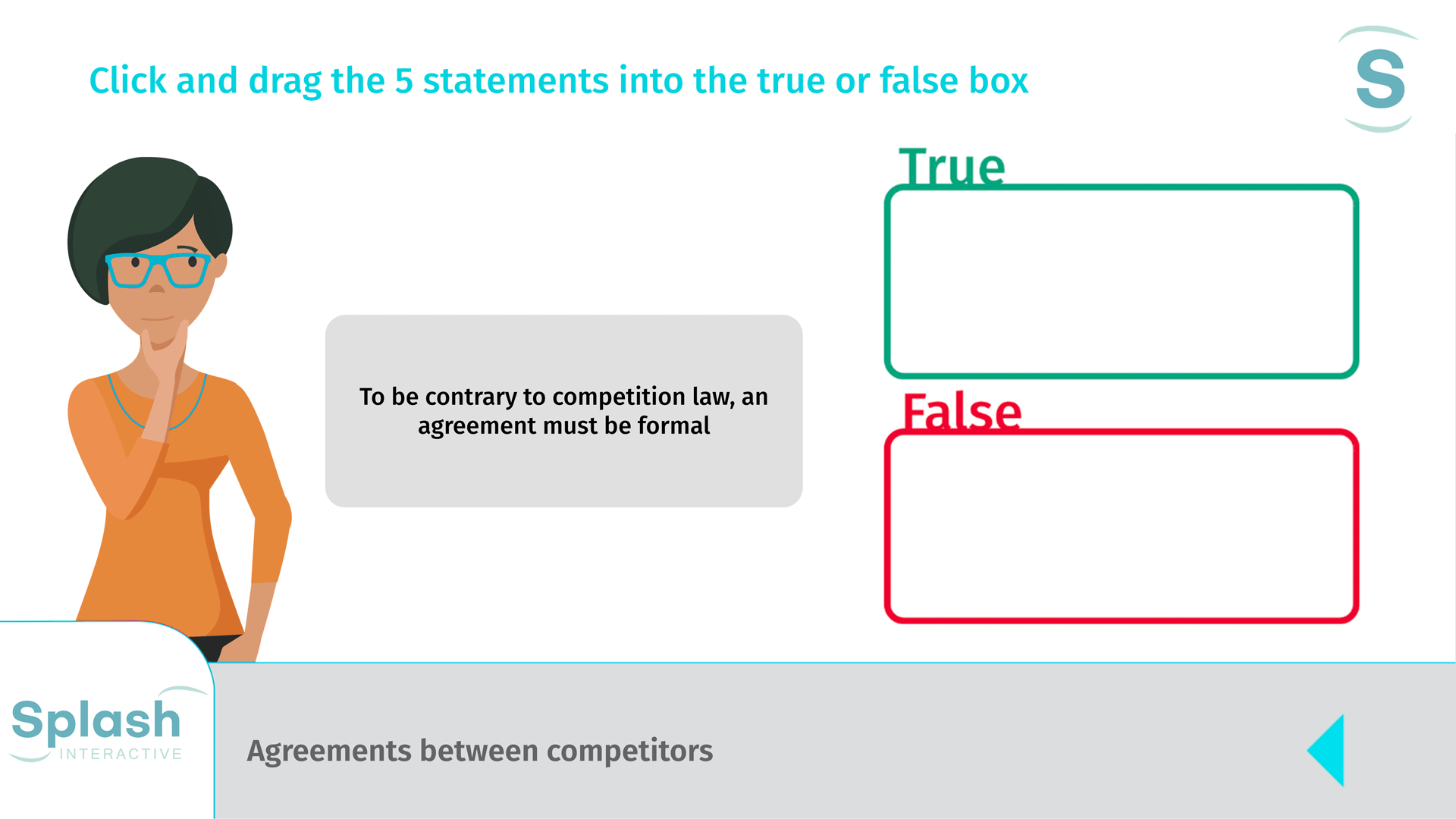 Case Study True or False screen