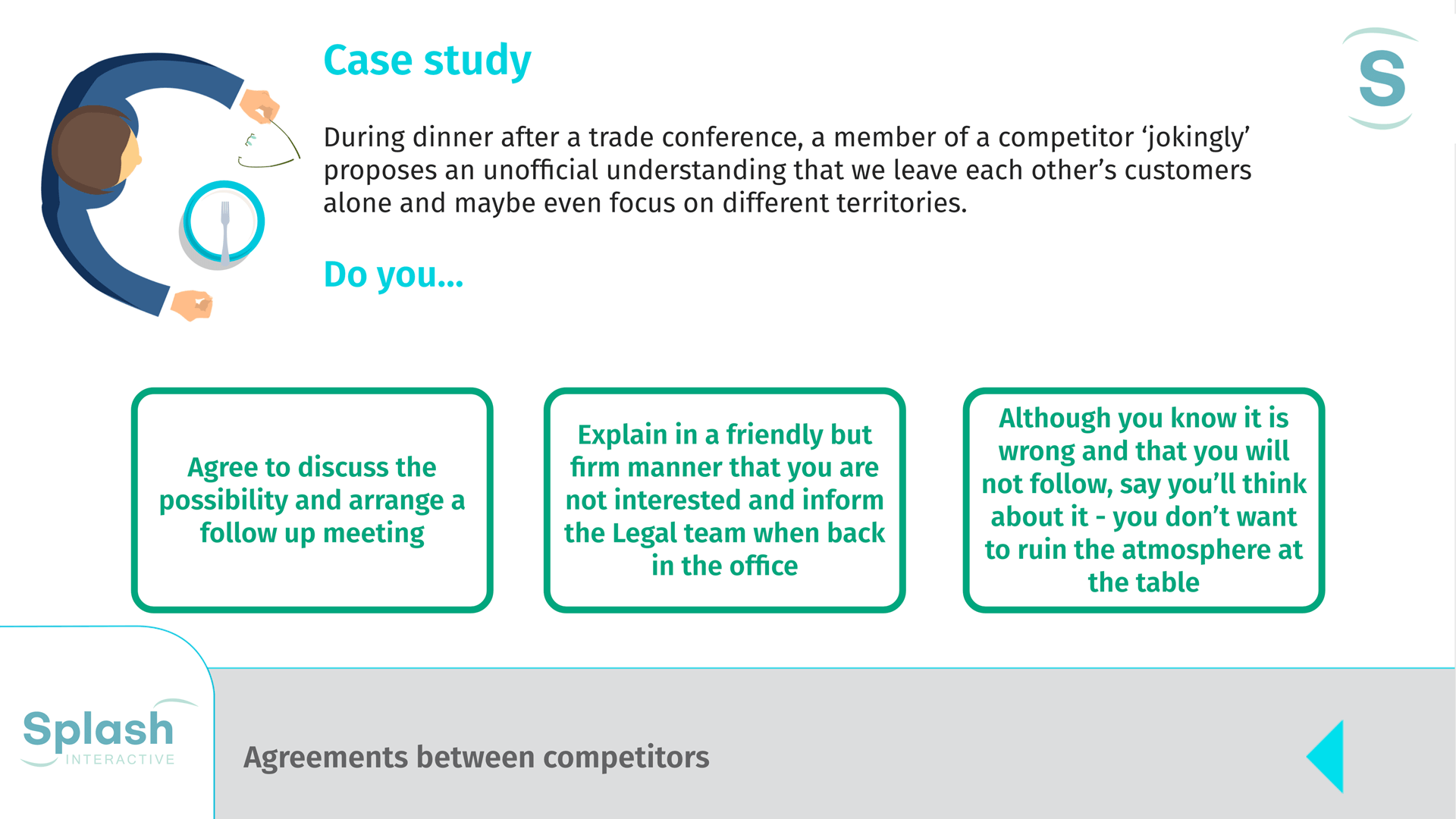 Case Study Multiple Choice example screen